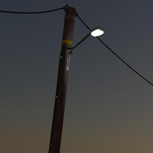  Telephone pole with streetlight preview image